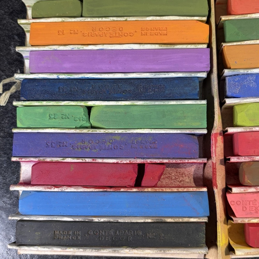 Vintage Conte‎ Carres Decor 24 Pastels Colors VHTF Complete - Picture 4 of 13